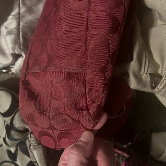 Dark Red Authentic Coach Purse with matching wallet. T - Picture 3 of 7